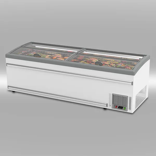 Transparent Wide Island Freezer